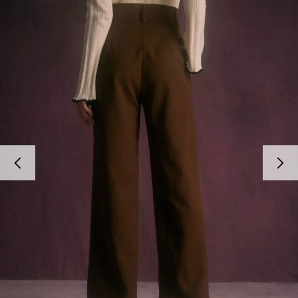 RIHOAS The Coffee Button Slant Pocket Straight Pants size S NWT - Picture 5 of 10